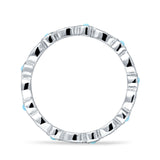 Full Eternity Stackable Band 2.6mm Tarquise Cubic Zirconia 925 Sterling Silver