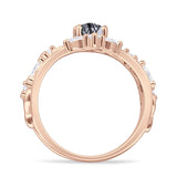 Marquise Split Shank Leaf Floral Ring