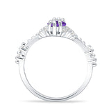 Marquise Halo Beaded Ring Cubic Zirconia 925 Sterling Silver