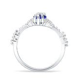 Marquise Halo Beaded Ring Cubic Zirconia 925 Sterling Silver