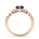 Two Piece Pear Teardrop Bridal Ring