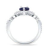 Two Piece Pear Teardrop Bridal Ring