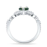 Two Piece Pear Teardrop Bridal Ring