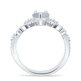 Two Piece Pear Teardrop Bridal Ring