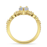 Two Piece Pear Teardrop Bridal Ring