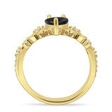 Two Piece Pear Teardrop Bridal Ring