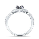 Two Piece Pear Teardrop Bridal Ring