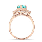 Heart Halo Cubic Zirconia Bridal Promise Ring 925 Sterling Silver