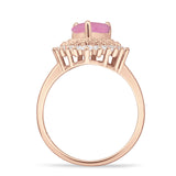 Heart Halo Cubic Zirconia Bridal Promise Ring 925 Sterling Silver