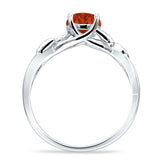 Budding Willow Solitaire Ring Round Cubic Zirconia 925 Sterling Silver