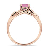 Budding Willow Solitaire Ring Round Cubic Zirconia 925 Sterling Silver