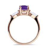 Three Stone Ring Kite Shape Accent Round Cubic Zirconia 925 Sterling Silver
