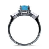 Three Stone Ring Kite Shape Accent Round Cubic Zirconia 925 Sterling Silver