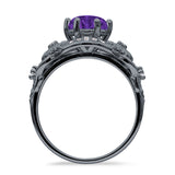 Art Deco Ring Sunflower Design Round Cubic Zirconia 925 Sterling Silver