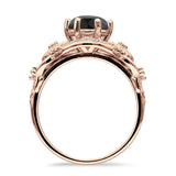 Art Deco Ring Sunflower Design Round Cubic Zirconia 925 Sterling Silver