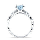 Vintage Style Sunflower Marquise Round Cubic Zirconia Ring 925 Sterling Silver
