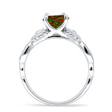 Vintage Style Sunflower Marquise Round Cubic Zirconia Ring 925 Sterling Silver