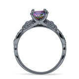 Vintage Style Sunflower Marquise Round Cubic Zirconia Ring 925 Sterling Silver