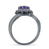 Sunflower Ring Infinity Twisted Round Cubic Zirconia 925 Sterling Silver