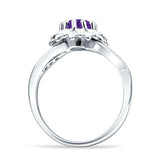 Sunflower Ring Infinity Twisted Round Cubic Zirconia 925 Sterling Silver