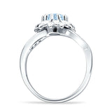 Sunflower Ring Infinity Twisted Round Cubic Zirconia 925 Sterling Silver