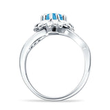 Sunflower Ring Infinity Twisted Round Cubic Zirconia 925 Sterling Silver