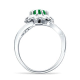 Sunflower Ring Infinity Twisted Round Cubic Zirconia 925 Sterling Silver