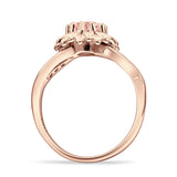 Sunflower Ring Infinity Twisted Round Cubic Zirconia 925 Sterling Silver