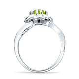 Sunflower Ring Infinity Twisted Round Cubic Zirconia 925 Sterling Silver