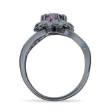Sunflower Ring Infinity Twisted Round Cubic Zirconia 925 Sterling Silver