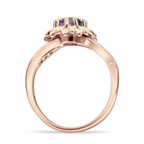 Sunflower Ring Infinity Twisted Round Cubic Zirconia 925 Sterling Silver