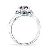 Sunflower Ring Infinity Twisted Round Cubic Zirconia 925 Sterling Silver