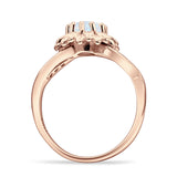 Sunflower Ring Infinity Twisted Round Cubic Zirconia 925 Sterling Silver