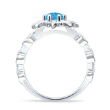 Sun Ring Round Cubic Zirconia 925 Sterling Silver