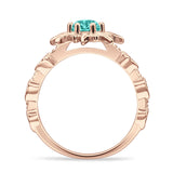 Sun Ring Round Cubic Zirconia 925 Sterling Silver