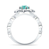 Sun Ring Round Cubic Zirconia 925 Sterling Silver