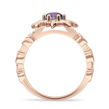 Sun Ring Round Cubic Zirconia 925 Sterling Silver