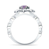 Sun Ring Round Cubic Zirconia 925 Sterling Silver