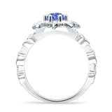 Sun Ring Round Cubic Zirconia 925 Sterling Silver