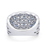 Half Eternity Fashion Band Ring Round Simulated CZ 925 Sterling Silver