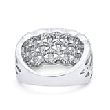 Half Eternity Fashion Band Ring Round Simulated CZ 925 Sterling Silver