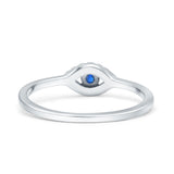 Eye Evil Wedding Engagement Ring Round Simulated Blue Sapphire Cubic Zirconia 925 Sterling Silver