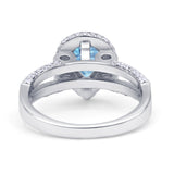 Vintage Style Pear Halo Engagement Ring Cubic Zirconia 925 Sterling Silver