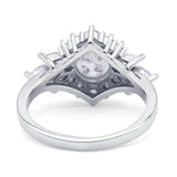 Art Deco Round Engagement Ring Cubic Zirconia 925 Sterling Silver