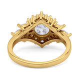 Art Deco Round Engagement Ring Cubic Zirconia 925 Sterling Silver