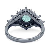 Art Deco Round Engagement Ring Cubic Zirconia 925 Sterling Silver