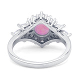 Art Deco Round Engagement Ring Cubic Zirconia 925 Sterling Silver