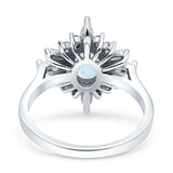 Vintage Style Oval Engagement Ring Simulated Cubic Zirconia 925 Sterling Silver