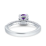 Solitaire Accent Wedding Ring Simulated Cubic Zirconia 925 Sterling Silver