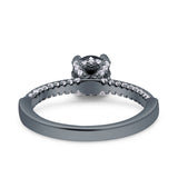 Solitaire Accent Wedding Ring Simulated Cubic Zirconia 925 Sterling Silver